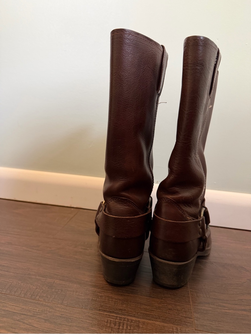 Frye Brown Leather Harness Heeled Boot - Picture 5 of 5